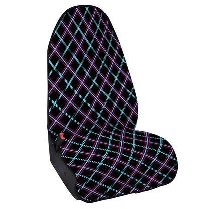 Black Blue And Pink Tartan Pattern Print Waterproof Car Seat Cover