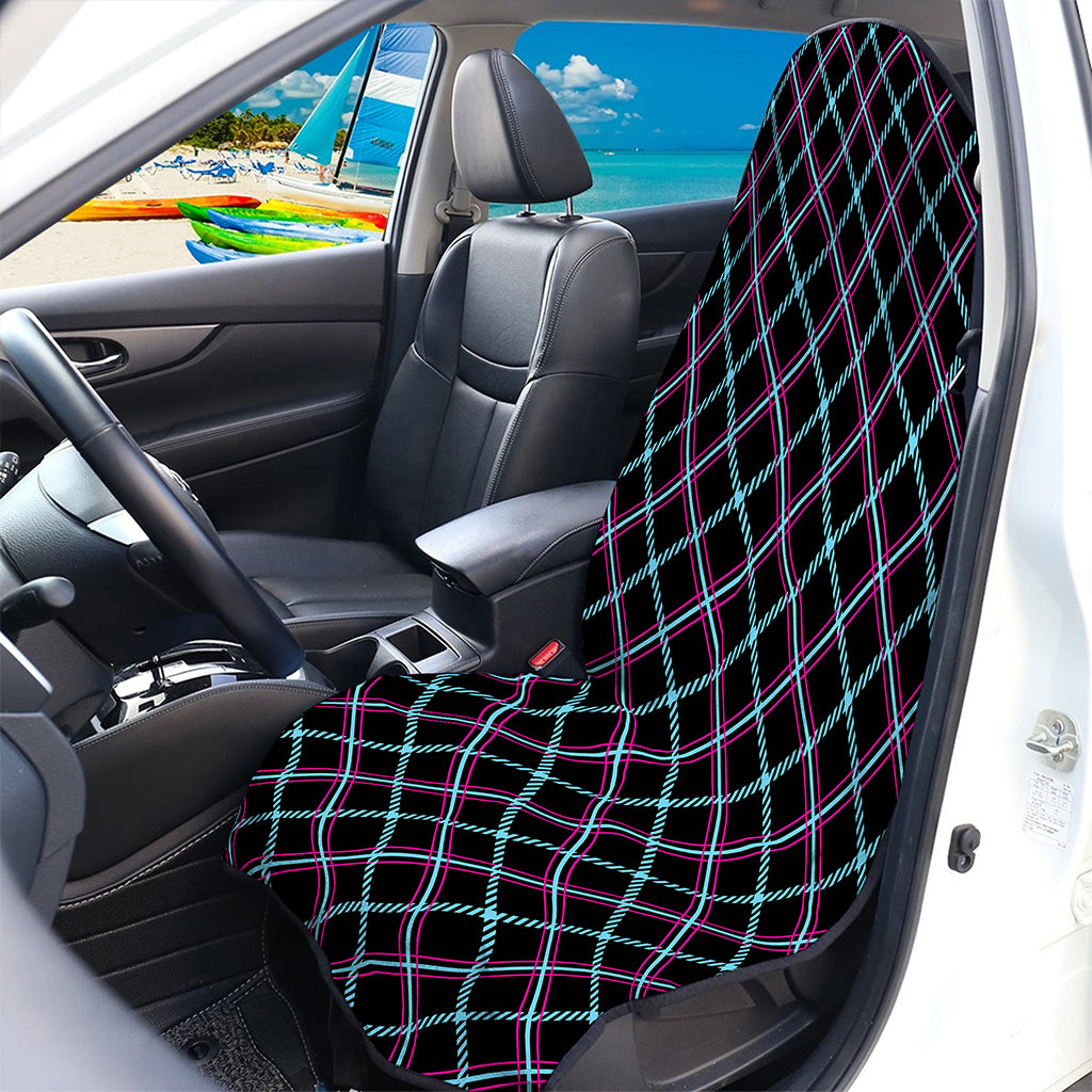 Black Blue And Pink Tartan Pattern Print Waterproof Car Seat Cover