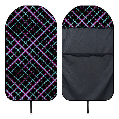 Black Blue And Pink Tartan Pattern Print Waterproof Car Seat Cover