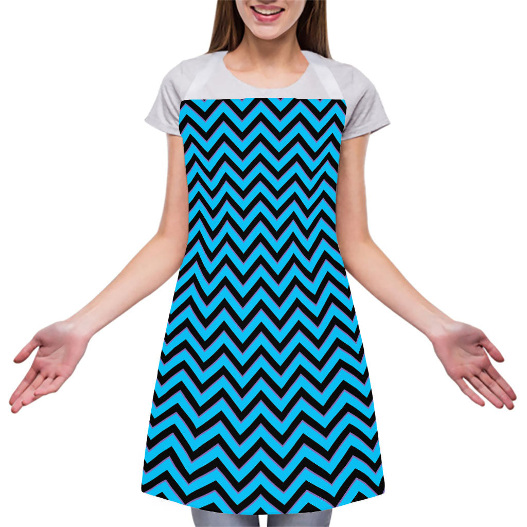 Black Blue And Purple Chevron Print Adjustable Apron