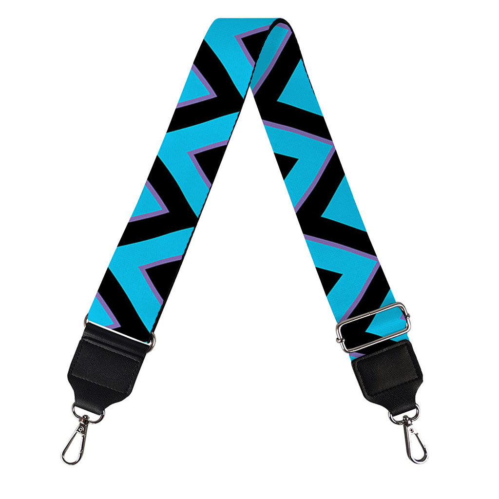 Black Blue And Purple Chevron Print Bag Strap