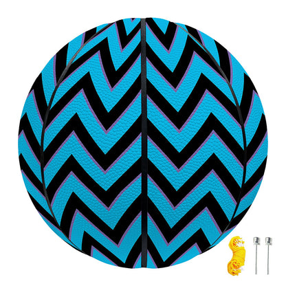 Black Blue And Purple Chevron Print Basketball
