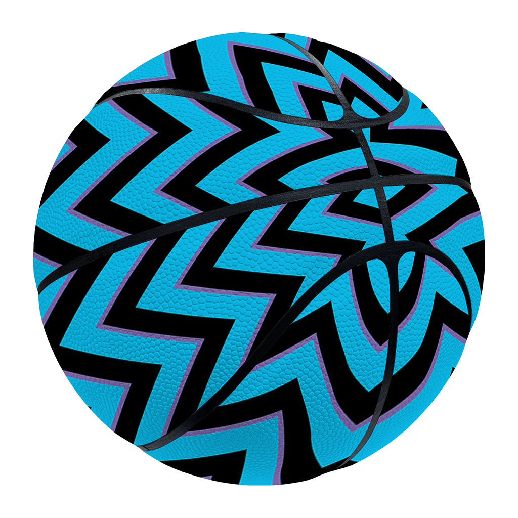 Black Blue And Purple Chevron Print Basketball