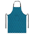 Black Blue And Purple Chevron Print Bib Apron With Pocket