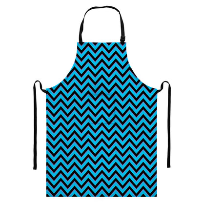 Black Blue And Purple Chevron Print Bib Apron With Pocket