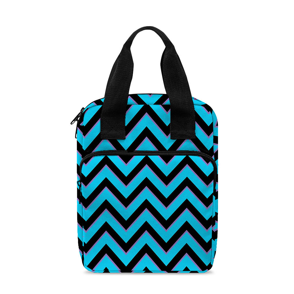 Black Blue And Purple Chevron Print Bible Tote Bag