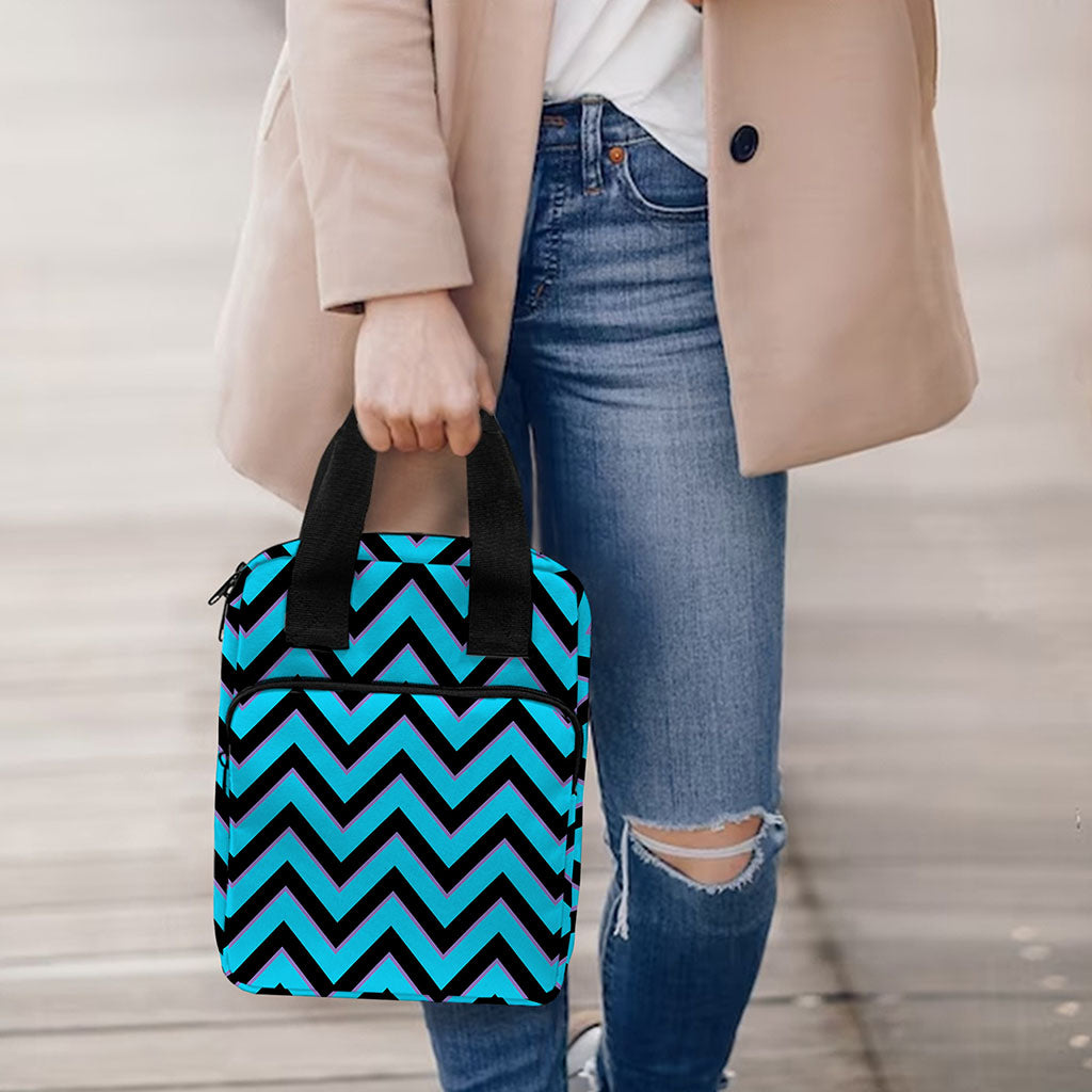 Black Blue And Purple Chevron Print Bible Tote Bag