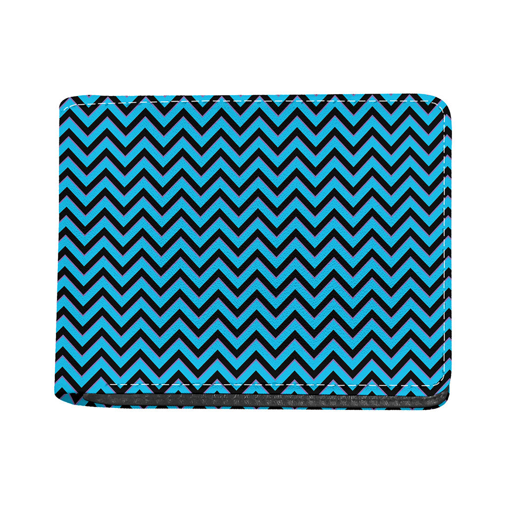 Black Blue And Purple Chevron Print Bifold Wallet