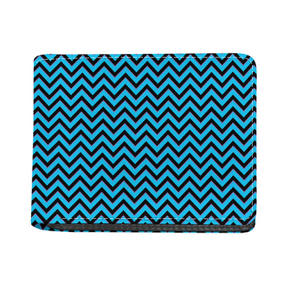 Black Blue And Purple Chevron Print Bifold Wallet