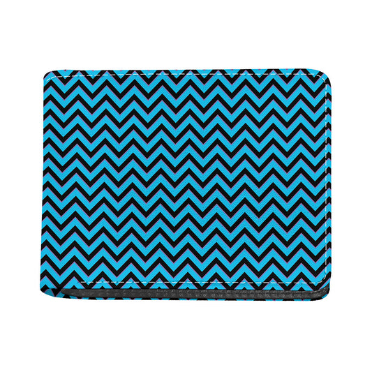 Black Blue And Purple Chevron Print Bifold Wallet