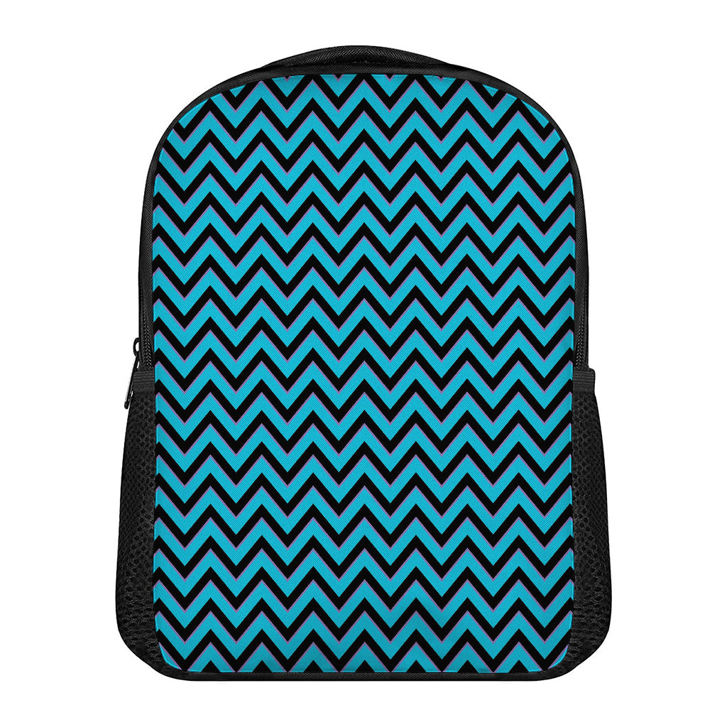 Black Blue And Purple Chevron Print Casual Backpack