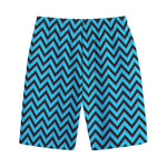 Black Blue And Purple Chevron Print Cotton Shorts
