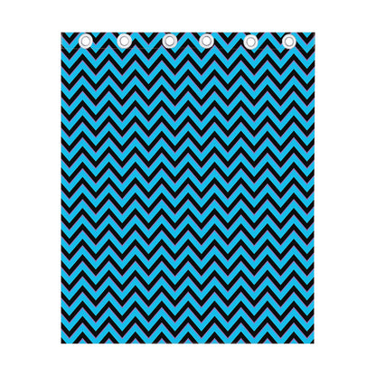 Black Blue And Purple Chevron Print Curtain