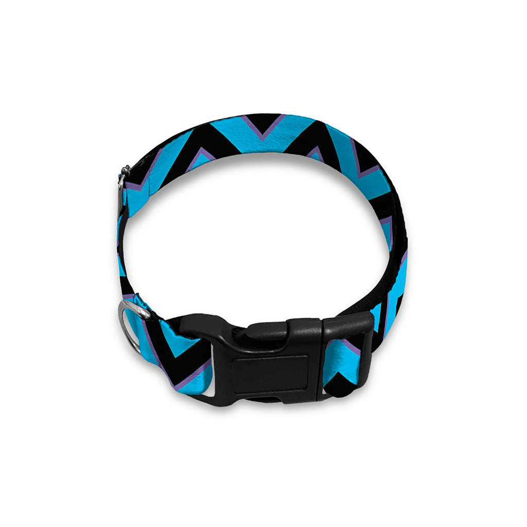 Black Blue And Purple Chevron Print Dog Collar