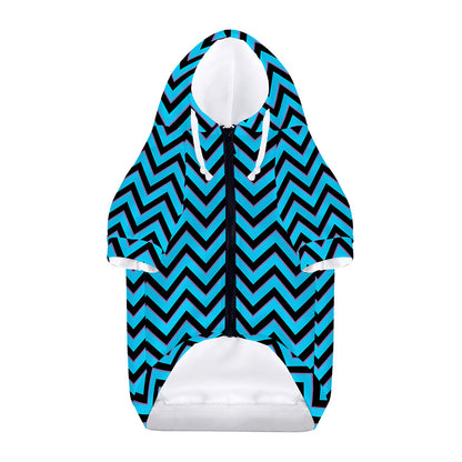Black Blue And Purple Chevron Print Dog Zip Up Hoodie