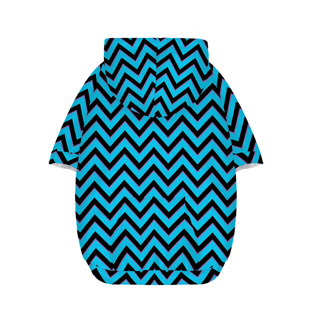 Black Blue And Purple Chevron Print Dog Zip Up Hoodie