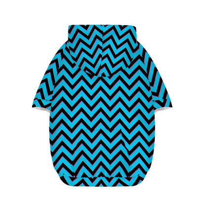 Black Blue And Purple Chevron Print Dog Zip Up Hoodie