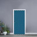 Black Blue And Purple Chevron Print Door Sticker