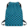 Black Blue And Purple Chevron Print Drawstring Backpack