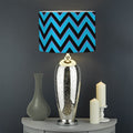 Black Blue And Purple Chevron Print Drum Lamp Shade