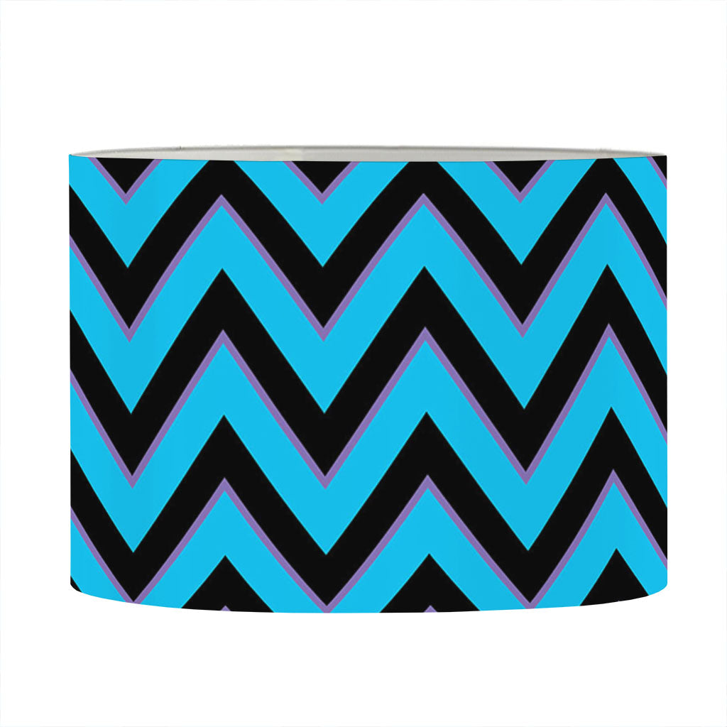 Black Blue And Purple Chevron Print Drum Lamp Shade