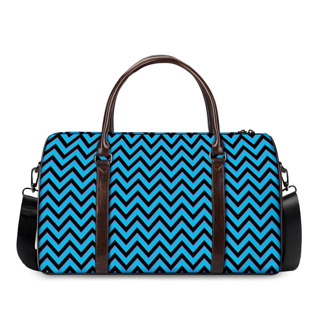 Black Blue And Purple Chevron Print Duffle Bag