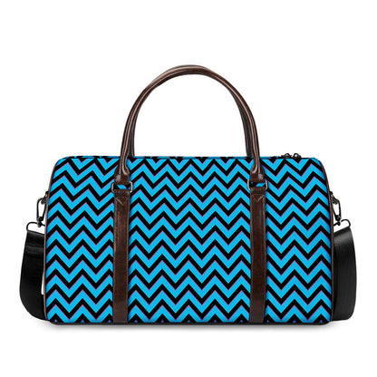 Black Blue And Purple Chevron Print Duffle Bag