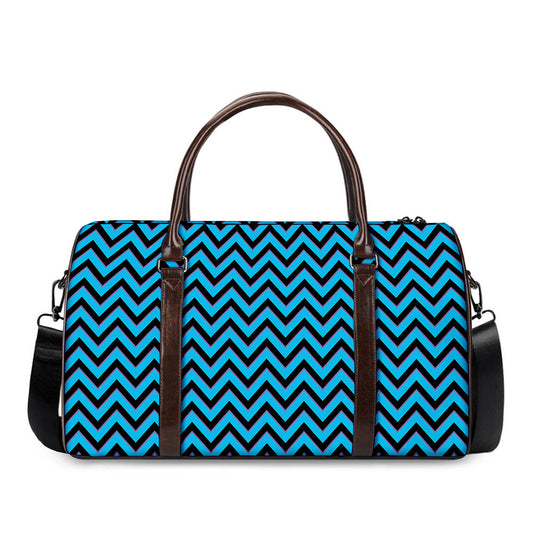 Black Blue And Purple Chevron Print Duffle Bag