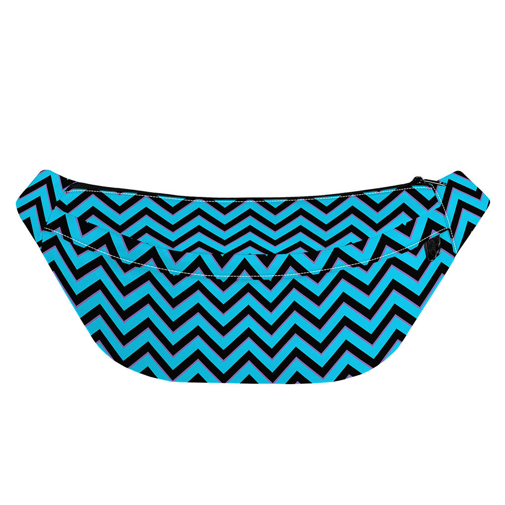 Black Blue And Purple Chevron Print Fanny Pack