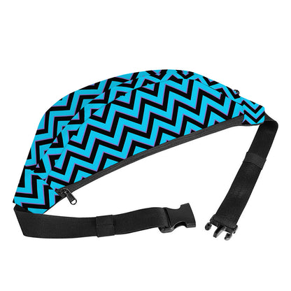 Black Blue And Purple Chevron Print Fanny Pack