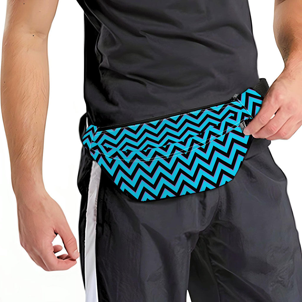 Black Blue And Purple Chevron Print Fanny Pack