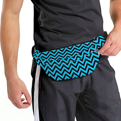 Black Blue And Purple Chevron Print Fanny Pack