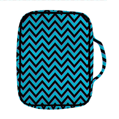 Black Blue And Purple Chevron Print Front Pocket Bible Bag