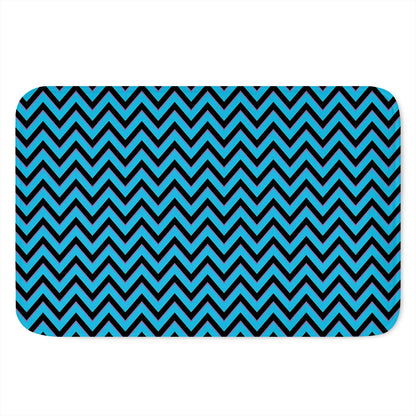Black Blue And Purple Chevron Print Indoor Door Mat