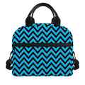 Black Blue And Purple Chevron Print Insulated Lunch Bag