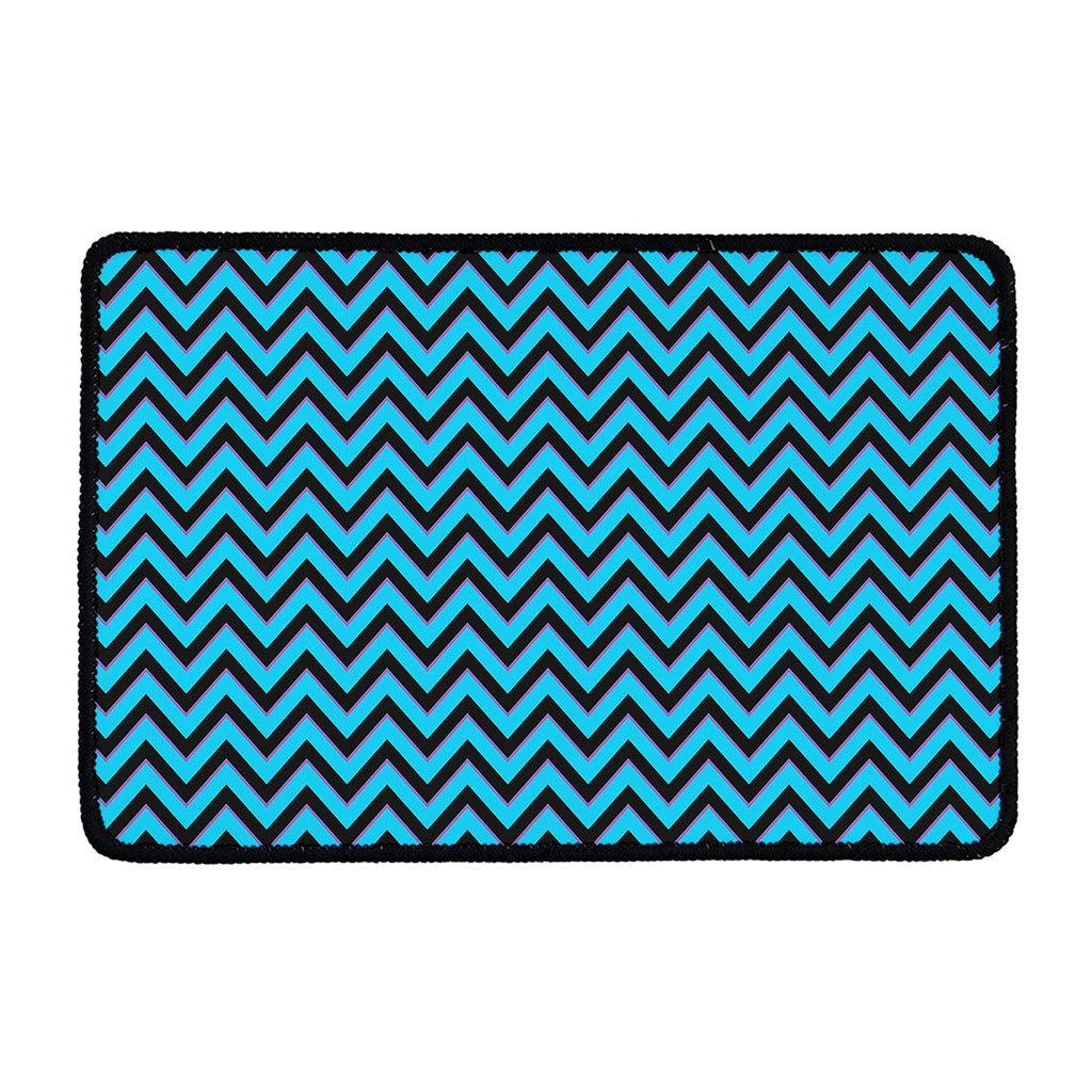 Black Blue And Purple Chevron Print Kitchen Mat