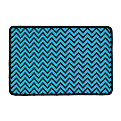 Black Blue And Purple Chevron Print Kitchen Mat