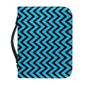 Black Blue And Purple Chevron Print Leather Bible Cover