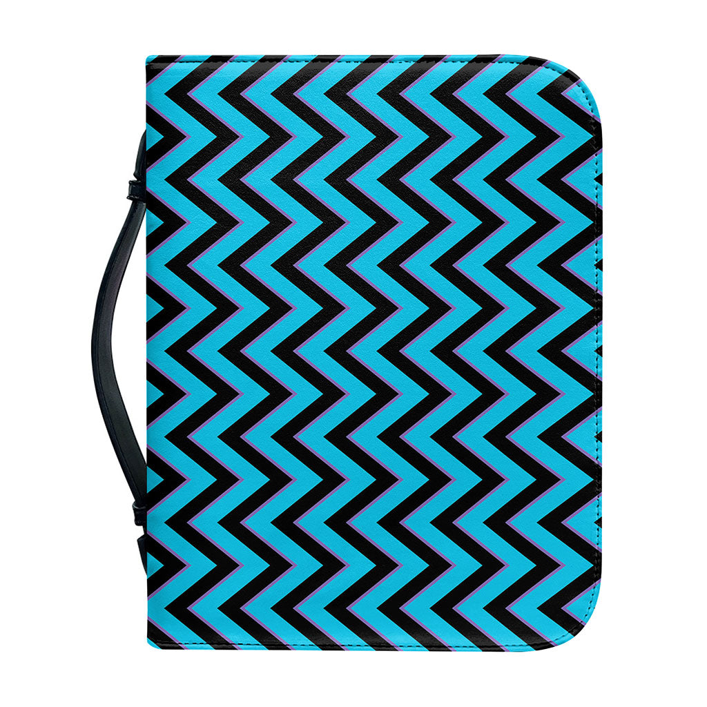 Black Blue And Purple Chevron Print Leather Bible Cover