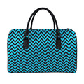 Black Blue And Purple Chevron Print Leather Duffel Bag