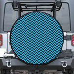Black Blue And Purple Chevron Print Leather Spare Tire Cover