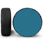 Black Blue And Purple Chevron Print Leather Spare Tire Cover