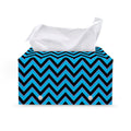 Black Blue And Purple Chevron Print Leather Tissue Box Cover