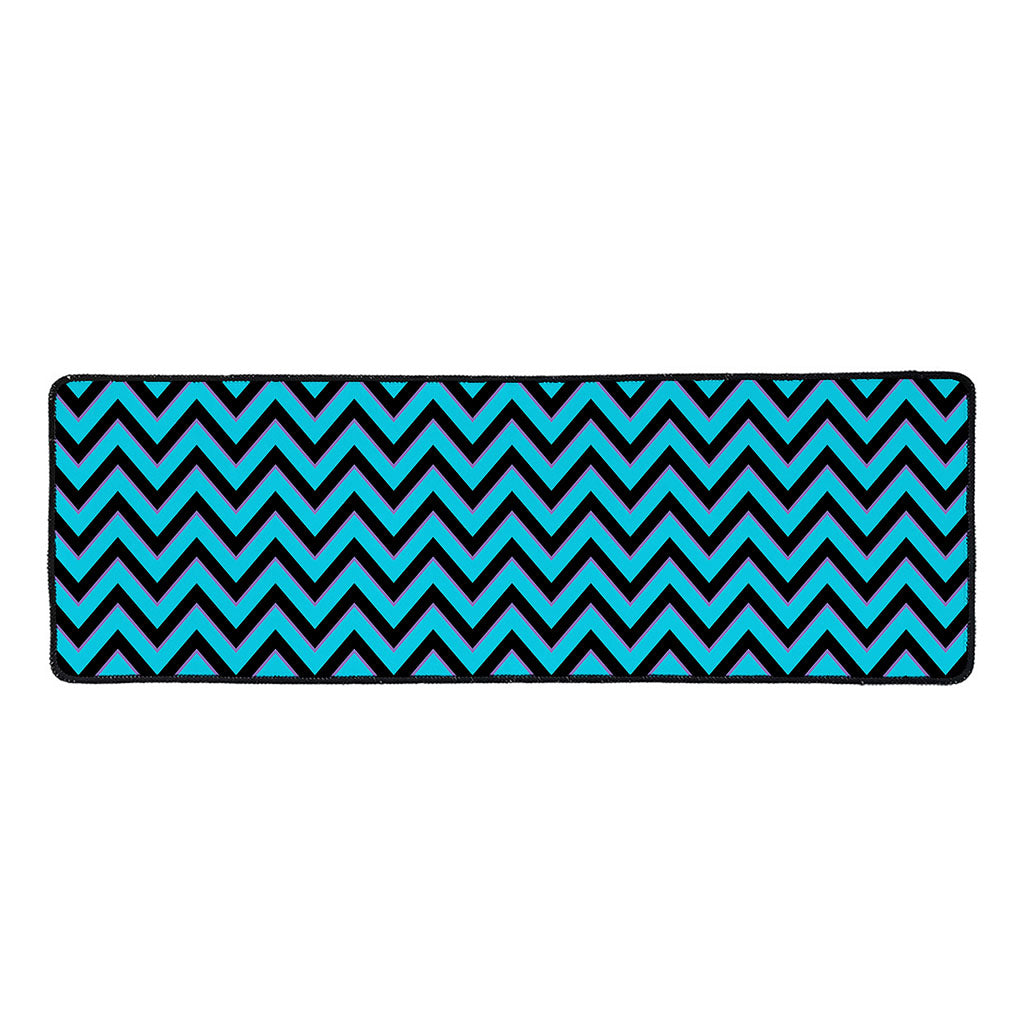 Black Blue And Purple Chevron Print Long Kitchen Mat