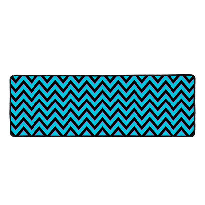 Black Blue And Purple Chevron Print Long Kitchen Mat