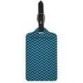 Black Blue And Purple Chevron Print Luggage Tag