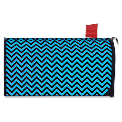 Black Blue And Purple Chevron Print Mailbox Cover
