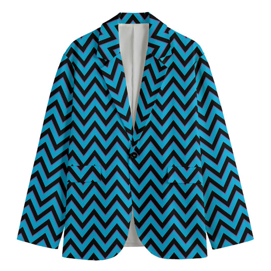 Black Blue And Purple Chevron Print Men's Blazer