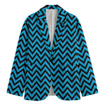 Black Blue And Purple Chevron Print Men's Blazer