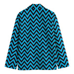 Black Blue And Purple Chevron Print Men's Blazer